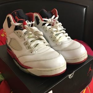 Jordan 5 retro red white